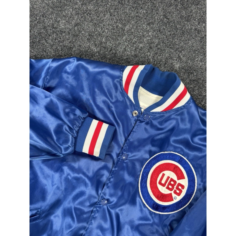VTG Felco Chicago Cubs Satin Bomber Jacket Large MLB Made USA Union Made